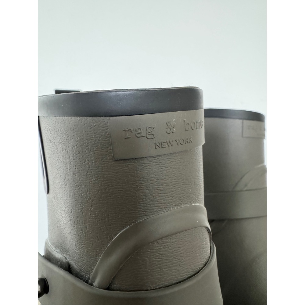 Rag & Bone Moto Rain Boots Smoke Ankle Booties Size 41 - Picture 7 of 12